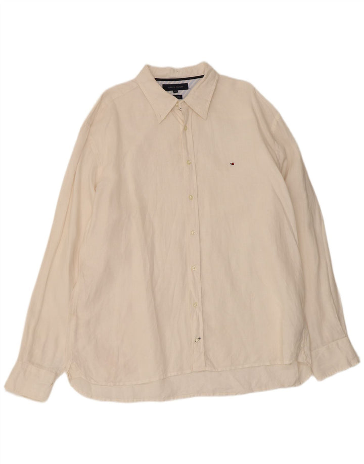 Мужская рубашка Tommy Hilfiger 2XL белая льняная