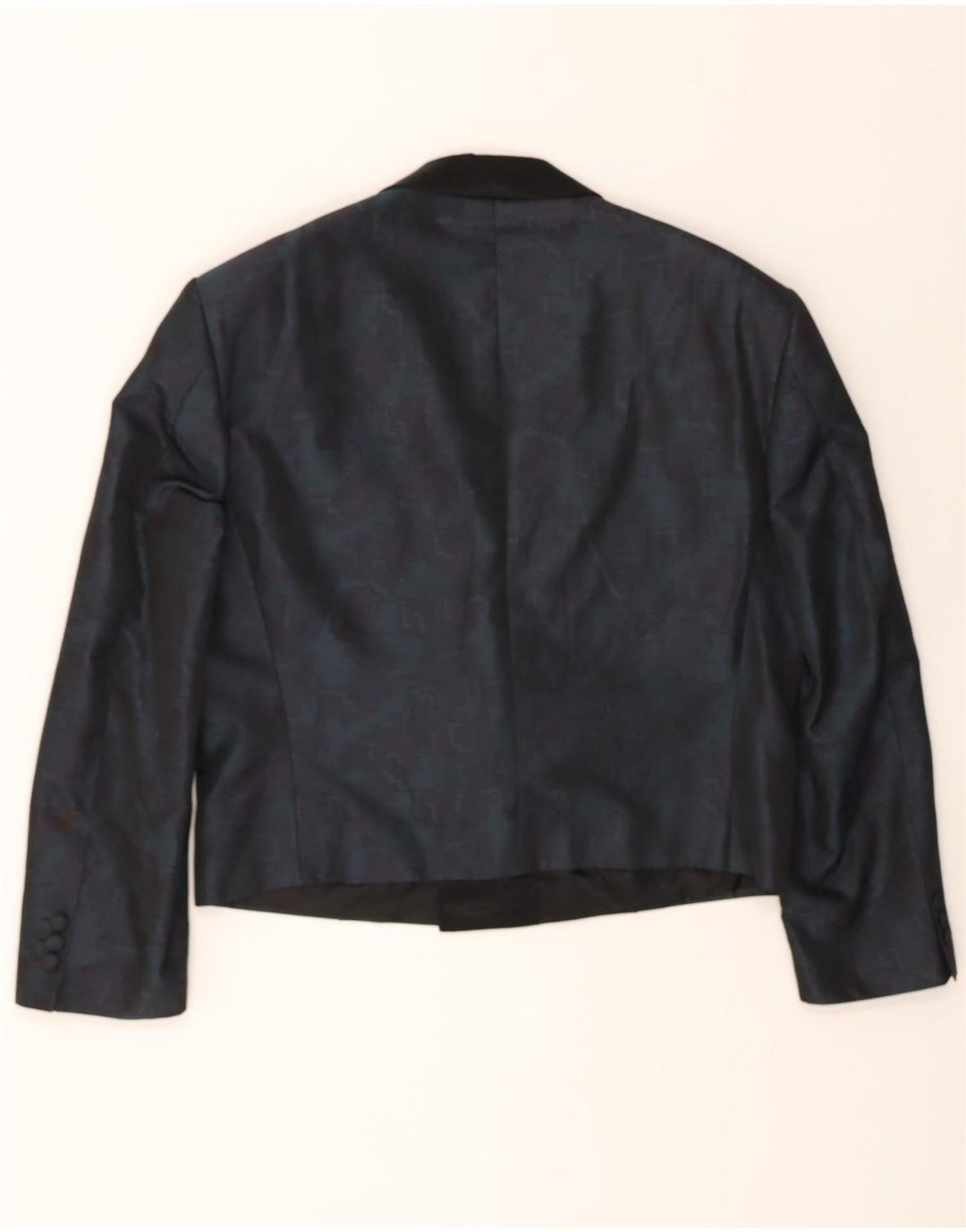 EMANI Womens Double Breasted Blazer Jacket IT 52 2XL Navy Blue Tie Dye Vintage Emani and Second-Hand Emani from Messina Hembry 