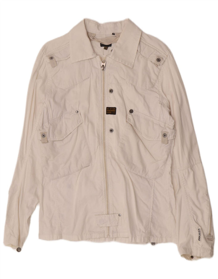 Женская куртка G-Star в стиле милитари UK 18 XL, белый хлопок