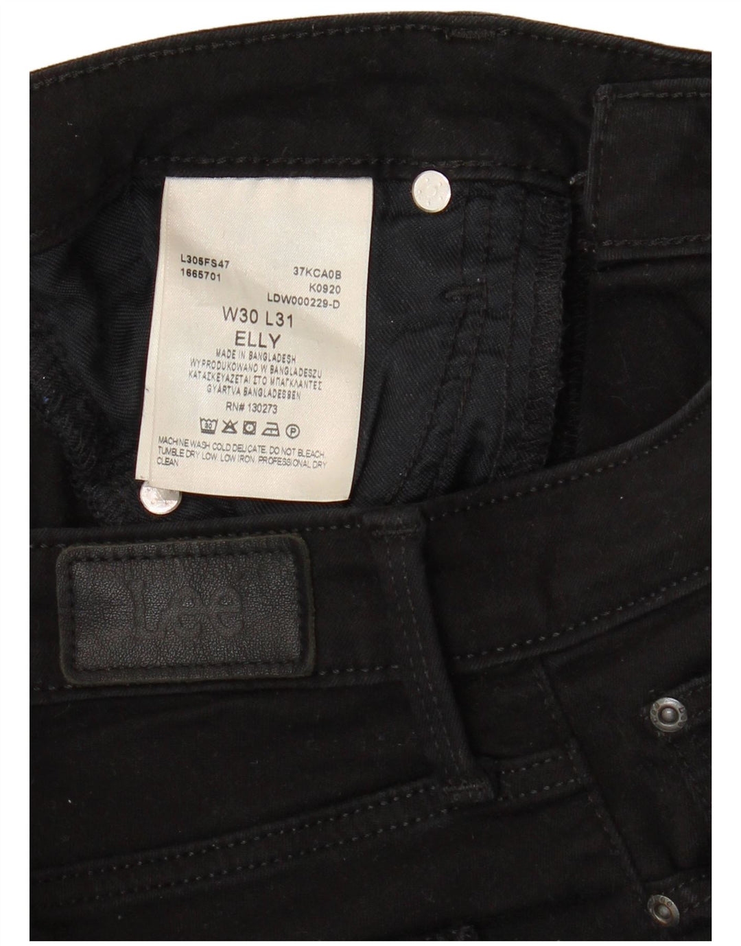 Женские зауженные джинсы LEE Elly W30 L28, черный хлопок