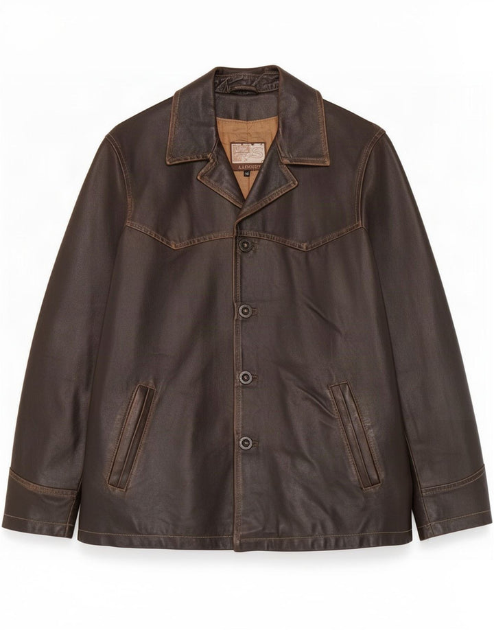 Мужская кожаная куртка J.J.Scott IT 48 Medium Brown