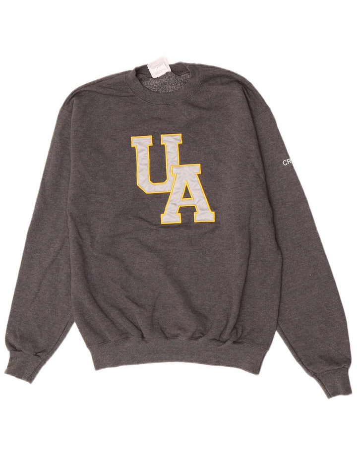 Мужской свитшот с рисунком Champion, хлопковый джемпер среднего серого цвета