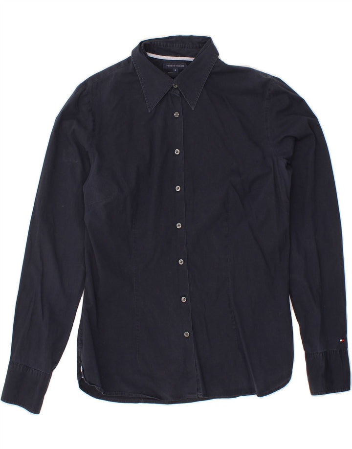 TOMMY HILFIGER Womens Shirt US 8 Medium Navy Blue Cotton Vintage Tommy Hilfiger and Second-Hand Tommy Hilfiger from Messina Hembry 