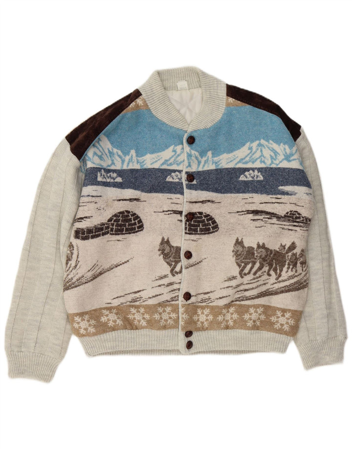 VINTAGE Мужской кардиган с рисунком IT 48/50 Средний Разноцветный