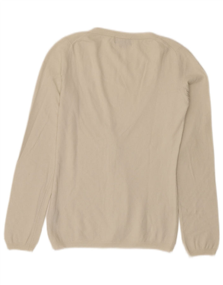 FILA Womens Cardigan Sweater UK 8 Small Off White Cotton