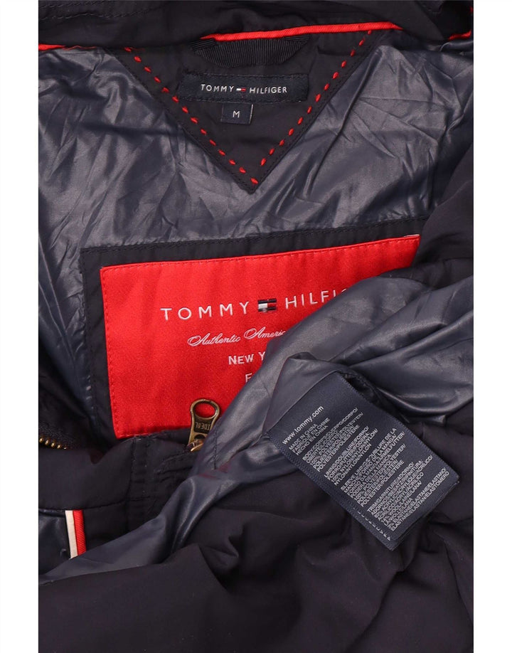 Женская стеганая куртка с капюшоном Tommy Hilfiger UK 12, средний темно-синий полиэстер
