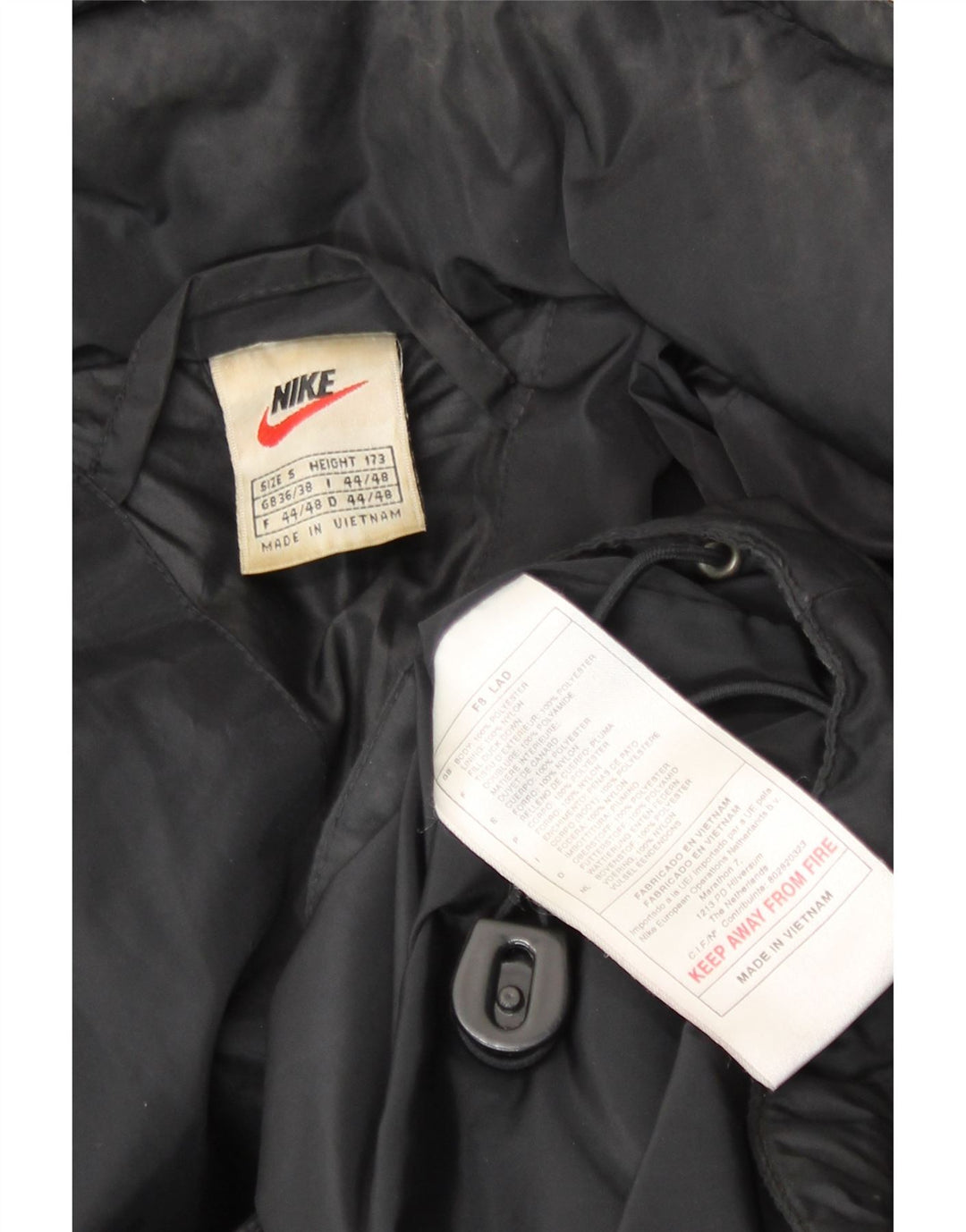 Мужская утепленная куртка свободного покроя Nike с графикой, Великобритания 36/38, маленький черный полиэстер