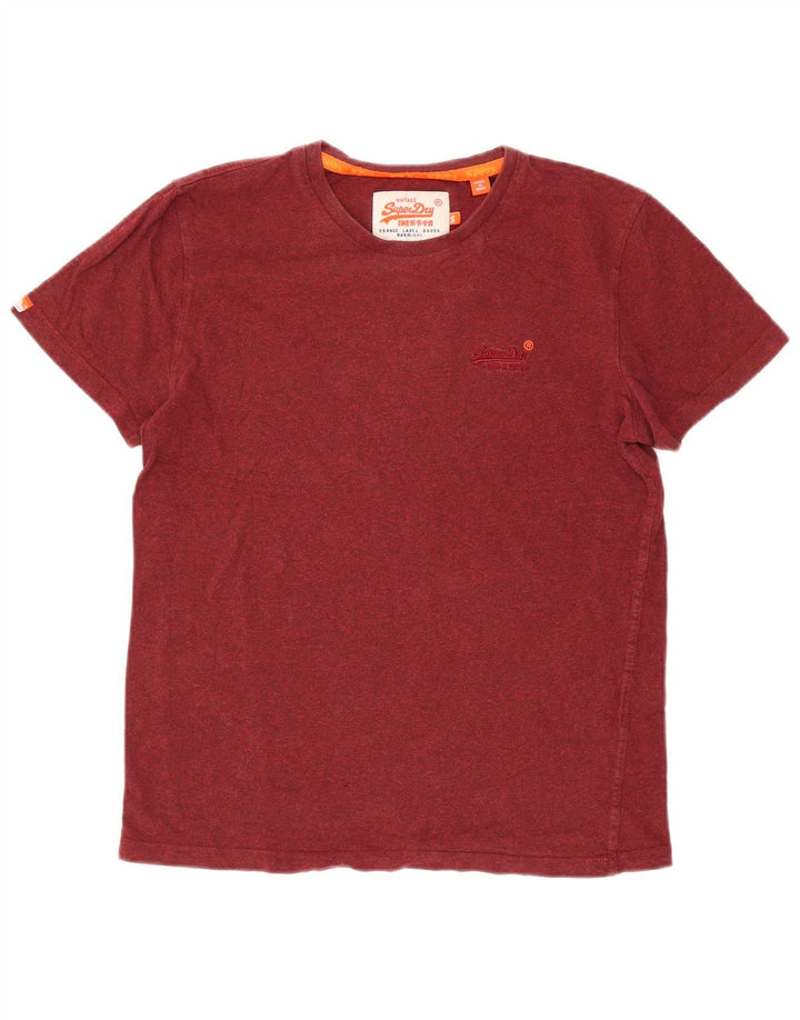 SUPERDRY Мужская футболка из хлопка маленького размера с крапинками красного цвета