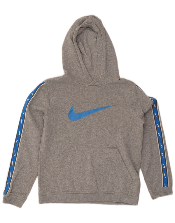 Джемпер с капюшоном Nike для мальчиков, 12–13 лет, большой серый цвет, хлопок с цветными блоками