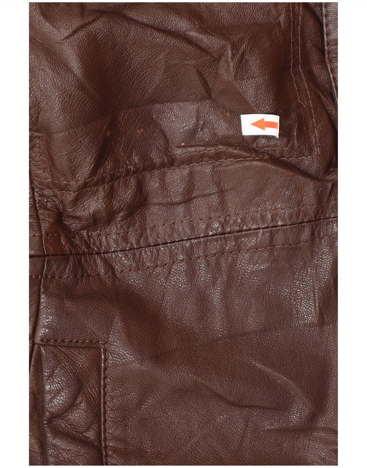 Винтажная мужская кожаная куртка IT 52 XL Коричневая