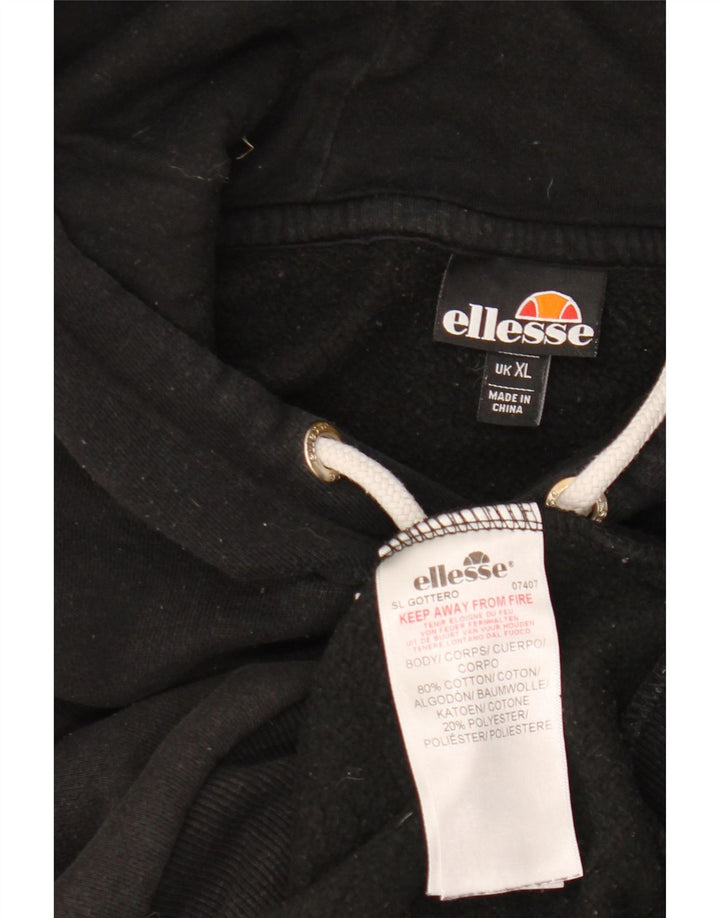 ELLESSE Мужской джемпер с капюшоном с рисунком XL, черный, хлопок