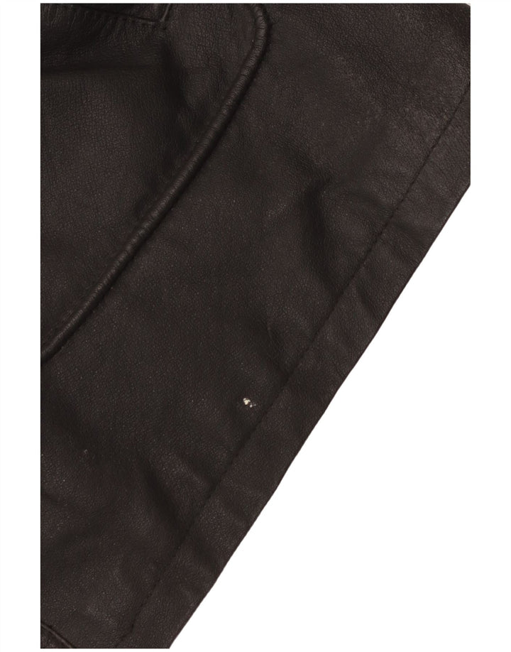 Винтажная мужская кожаная куртка Duffle UK 42 XL, черная кожа