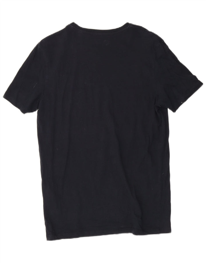 Мужская футболка с рисунком Jack & Jones, темно-синий, хлопковый топ среднего размера