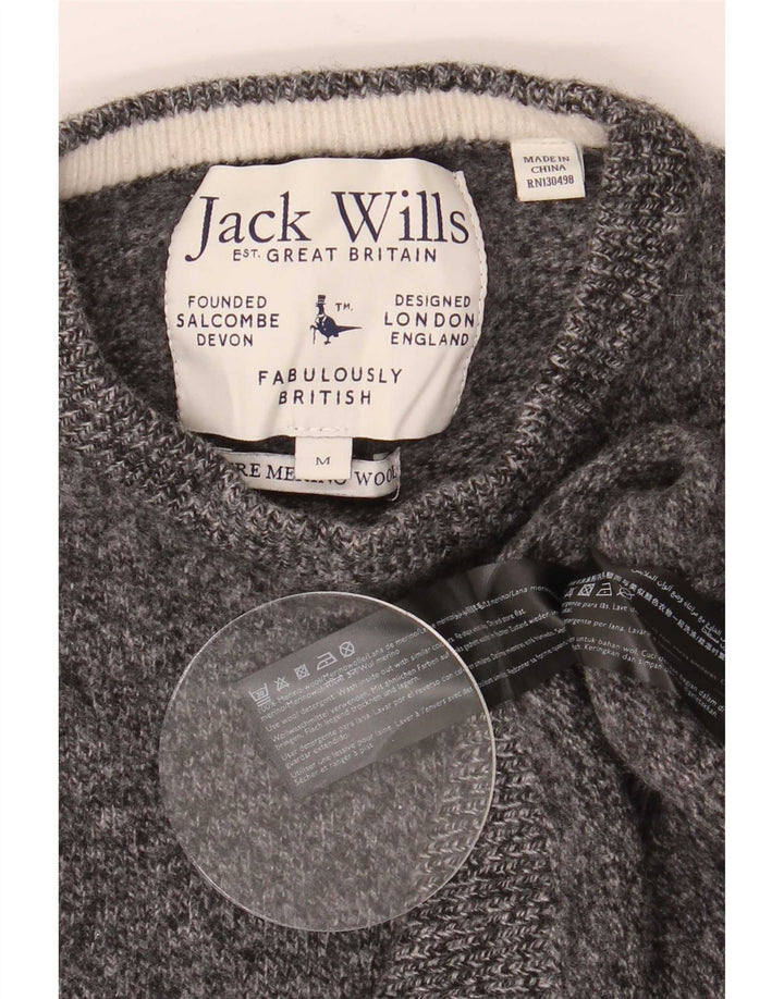 Женский джемпер с круглым вырезом Jack Wills, Великобритания 12, средний серый в крапинку