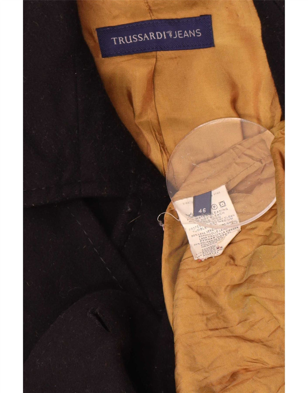 Женский пиджак Trussardi Jeans на 4 пуговицах IT 46, большой темно-синий, шерсть