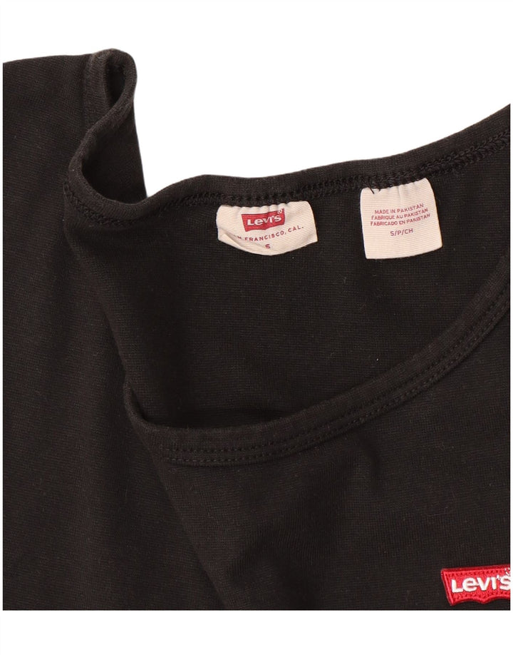 LEVI'S Womens T-Shirt Top UK 10 Small Black Cotton
