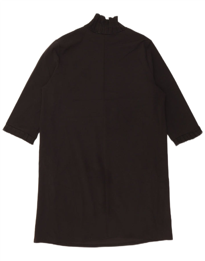 Женское платье прямого кроя с рукавом 3/4 Zara UK 14, средний черный