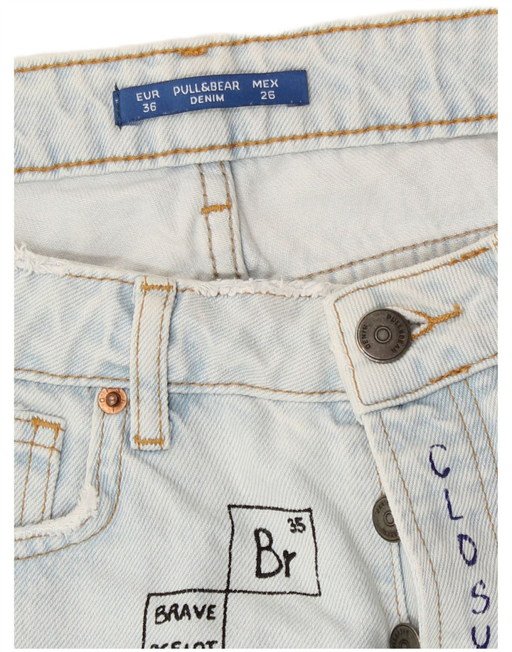 Женские джинсовые шорты Pull & Bear с принтом EU 36 XS W26 Синие