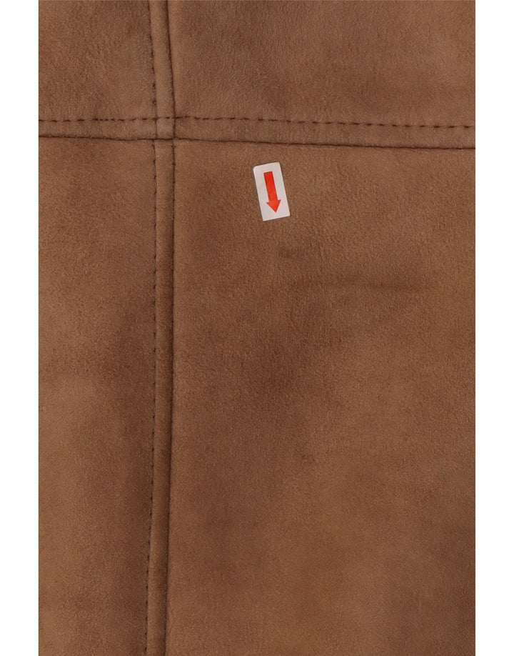 Мужская короткая дубленка VINTAGE IT 50, большая коричневая короткая дубленка