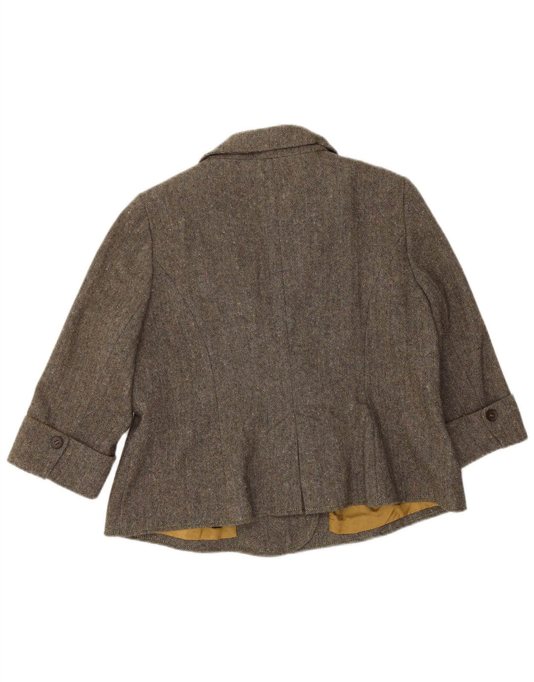 Женское полупальто с короткими рукавами 3/4 Monsoon, Великобритания, 18 XL, серое, с узором «в елочку», из шерсти