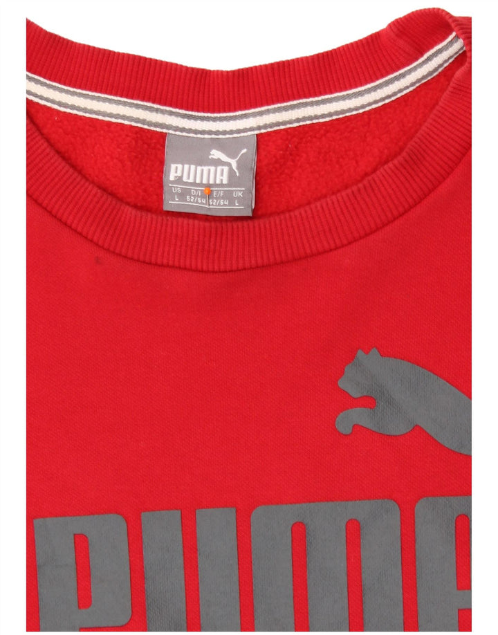 PUMA Mens Graphic Sweatshirt Jumper Large Red
