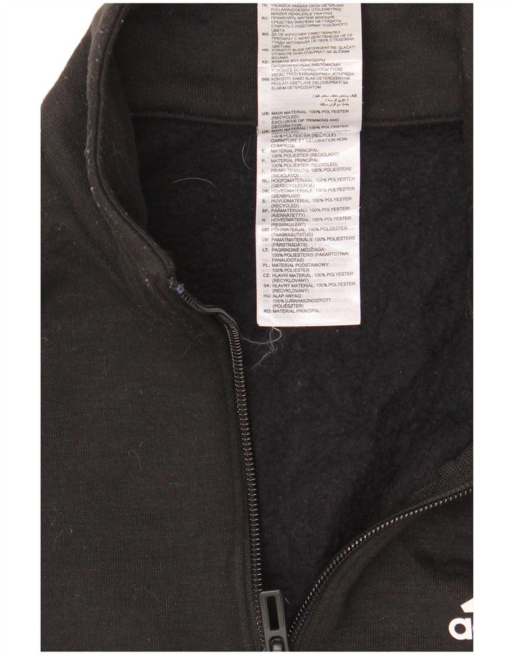 Женский укороченный свитшот с графическим рисунком Adidas UK 4/6 XS, черный полиэстер