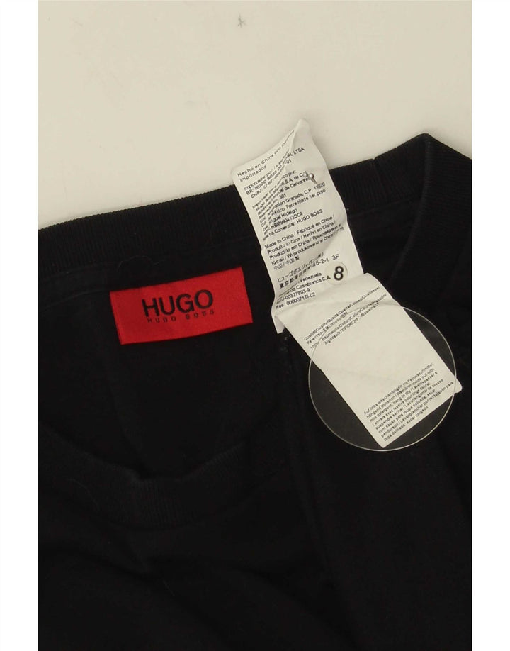 Мужской свитшот с рисунком Hugo Boss, большой черный хлопковый джемпер