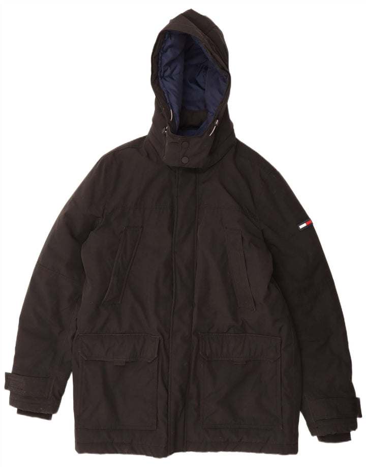 Мужская утепленная куртка с капюшоном Tommy Hilfiger UK 42 XL, черный полиэстер
