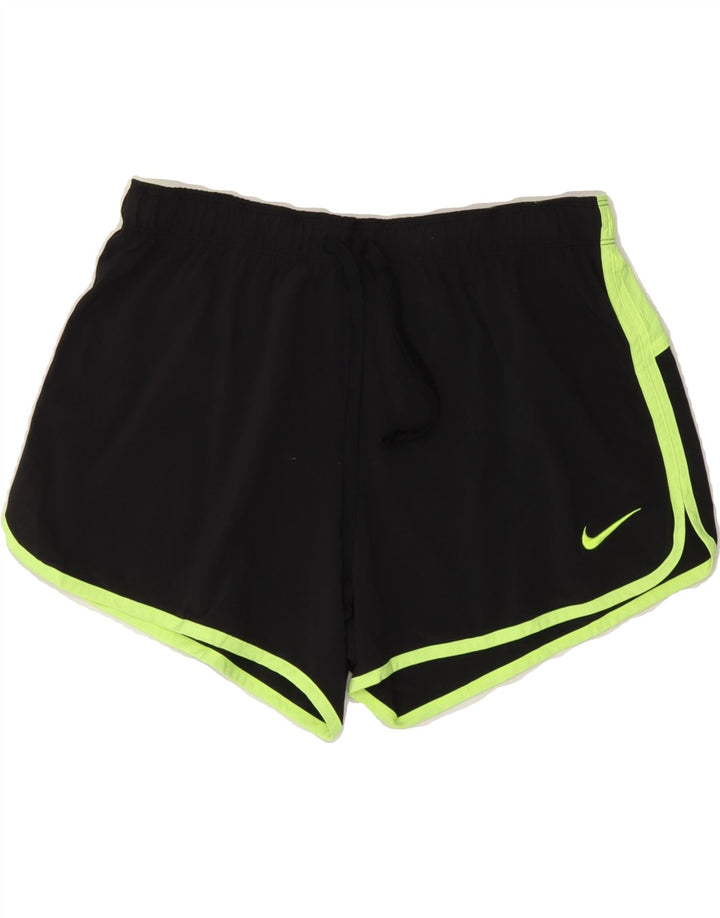 NIKE Womens Dri Fit Sport Shorts UK 14 Medium  Black Colourblock Polyester Vintage Nike and Second-Hand Nike from Messina Hembry 
