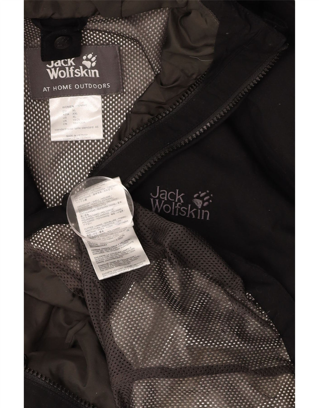 JACK WOLFSKIN Женская дождевик с капюшоном UK 18/20 XL Черный Полиамид