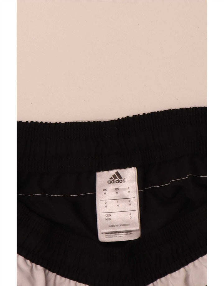 Мужские спортивные шорты Adidas из полиэстера в черную полоску среднего размера