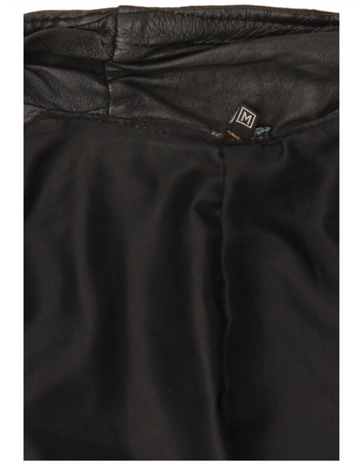 Мужской кожаный жилет VINTAGE UK 38, средний черный в стиле пэчворк