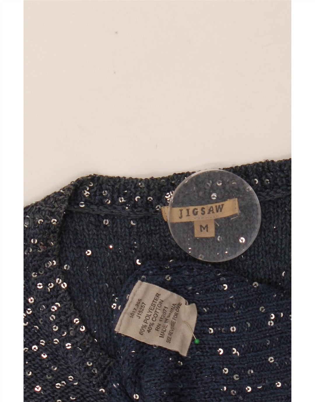 Женский укороченный кардиган JIGSAW, Великобритания 12, средний темно-синий полиэстер