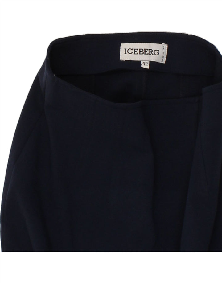 ICEBERG Womens Pencil Skirt IT 42 Medium W26 Navy Blue Cotton Vintage Iceberg and Second-Hand Iceberg from Messina Hembry 