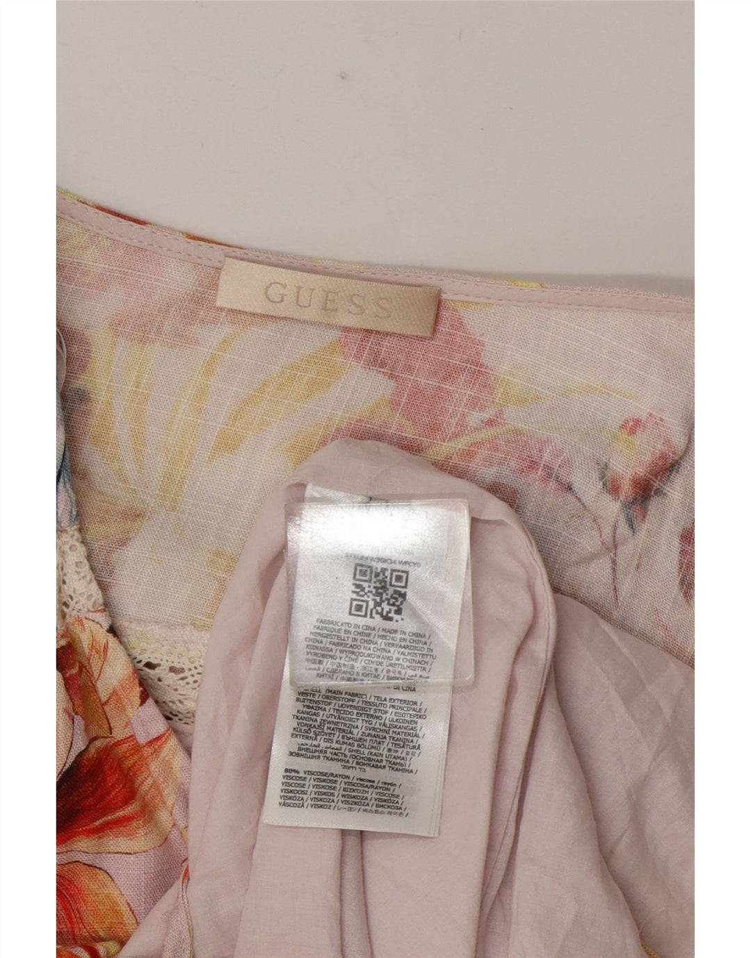 Женское многоярусное платье Guess UK 12, средний цвет, вискоза с цветочным принтом
