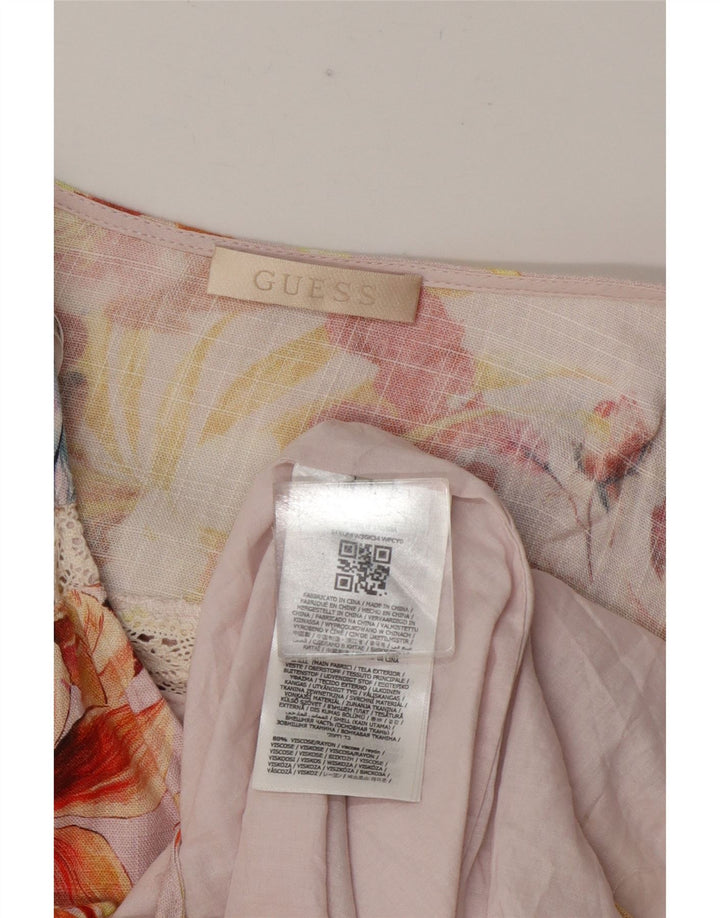 Женское многоярусное платье Guess UK 12, средний цвет, вискоза с цветочным принтом
