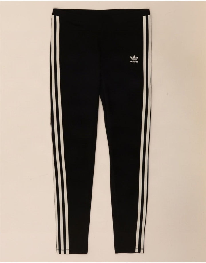 Женские леггинсы Adidas UK 12, средние черные хлопковые