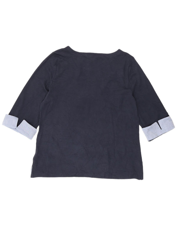Женский топ Nautica с рукавом 3/4, UK 20, 2XL, темно-синий, хлопок с цветными блоками