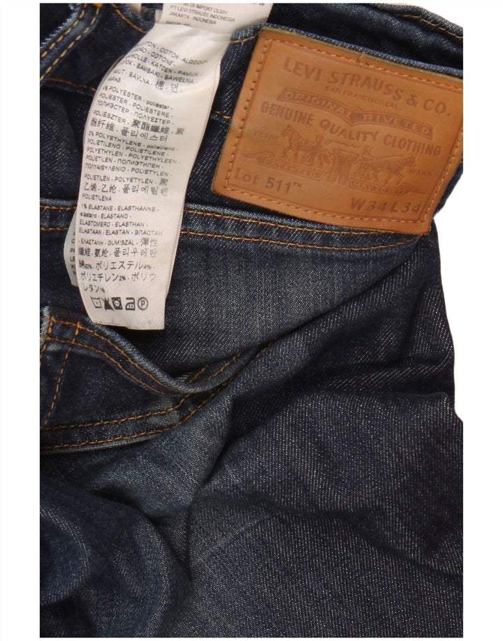 Мужские джинсы Levi's Slim 511 W34 L34 синие, хлопок