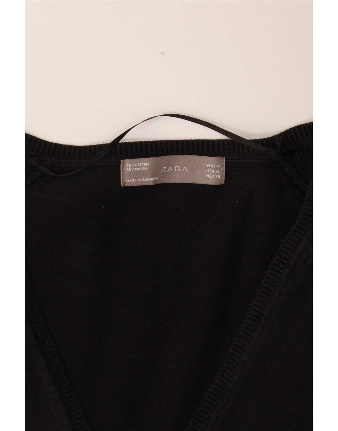 Женский кардиган Zara UK 12, средний черный хлопковый свитер