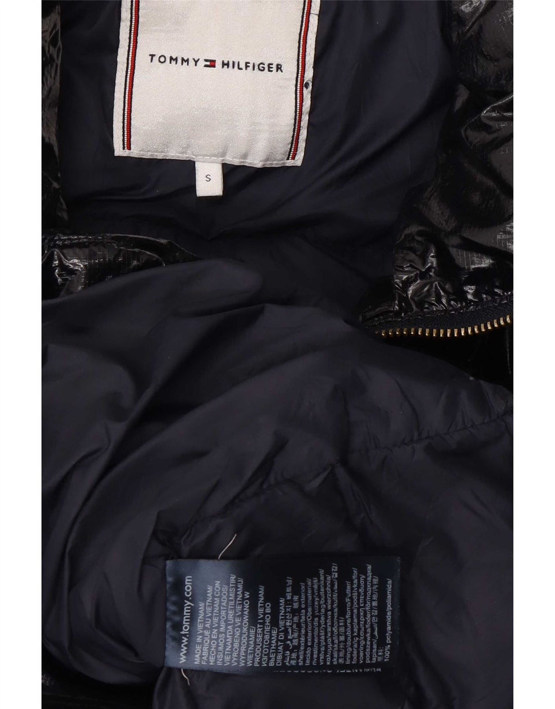 Женская стеганая куртка Tommy Hilfiger UK 10, маленькая, темно-синяя, полиамид