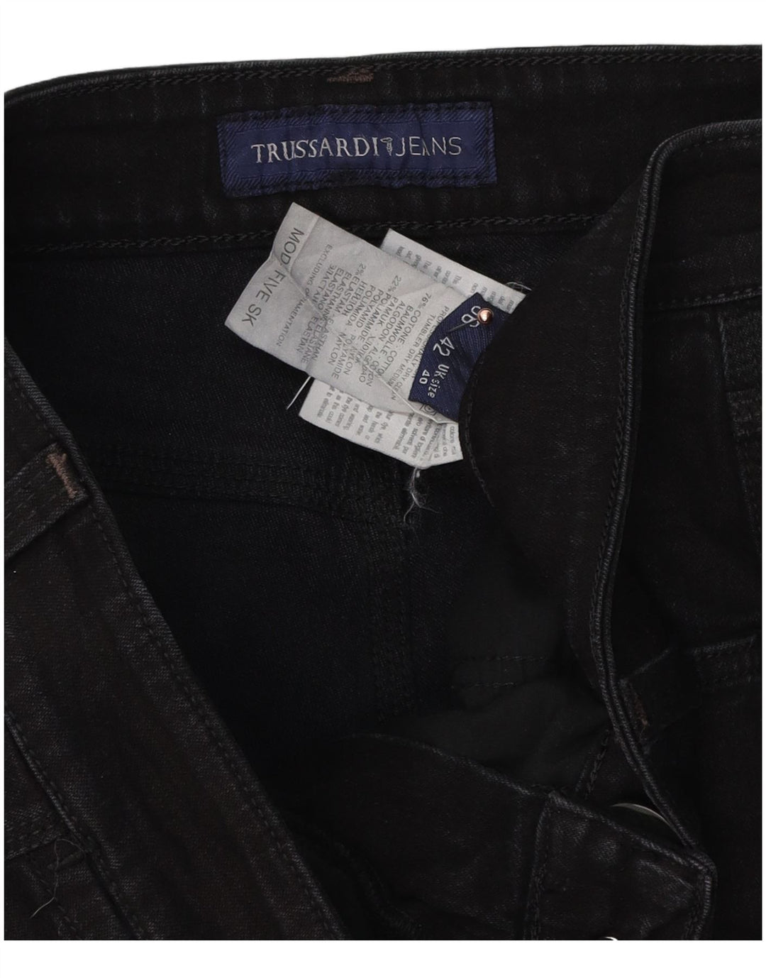Мужские прямые джинсы Trussardi W40 L30, черный хлопок