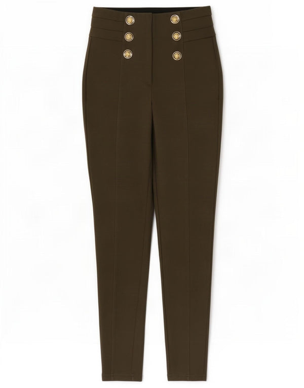 Женские повседневные узкие брюки Zara XS W24 L27 цвета хаки