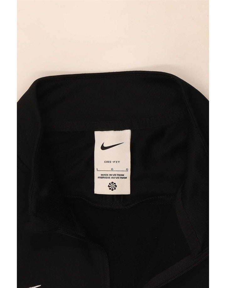 Мужской пуловер с воротником на молнии Nike Dri Fit, большой черный цветной блок