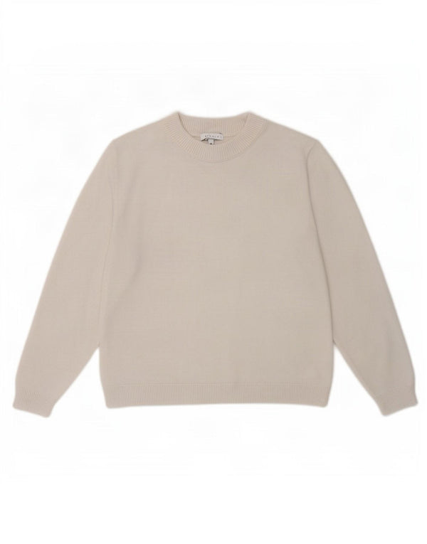 Topshop Womens Crew Neck Jumper Sweater UK 10 Small White Viscose