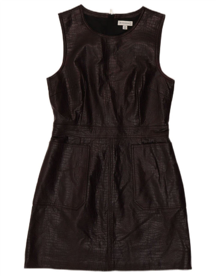 Женское платье-футляр без рукавов WAREHOUSE UK 12, средний коричневый цвет с животным принтом