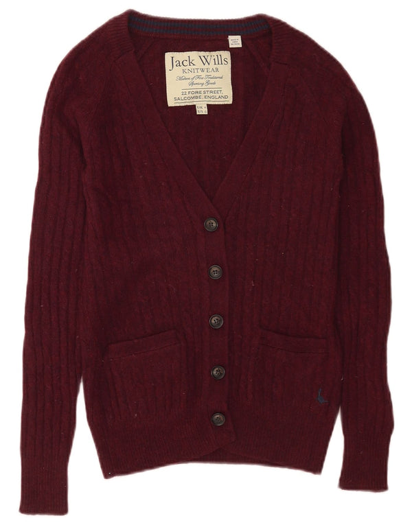 Женский кардиган Jack Wills UK 4 XS бордовый из мериносовой шерсти
