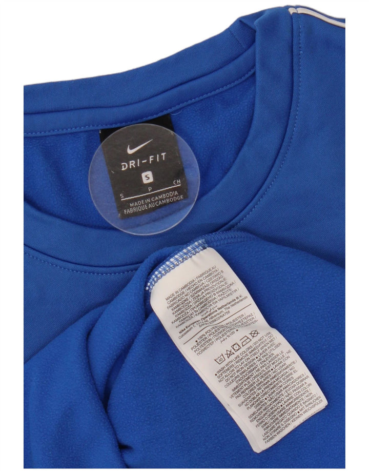 Мужской топ NIKE Dri Fit с длинным рукавом, маленький синий, полиэстер