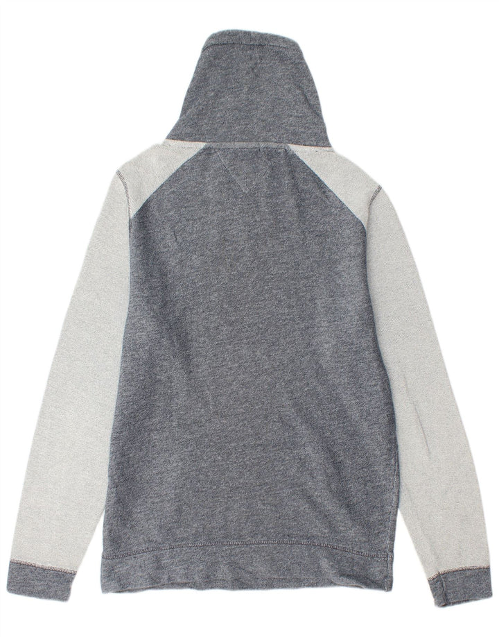 TOMMY HILFIGER Mens Sweatshirt Jumper Large Navy Blue Colourblock