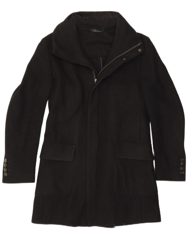 Мужское пальто Zara UK 36, маленькое черное шерстяное пальто